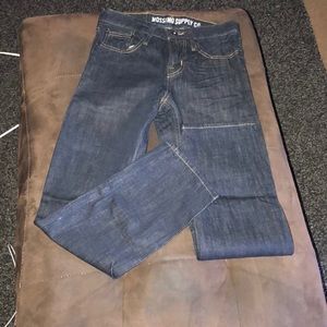 Dark blue slim straight jeans